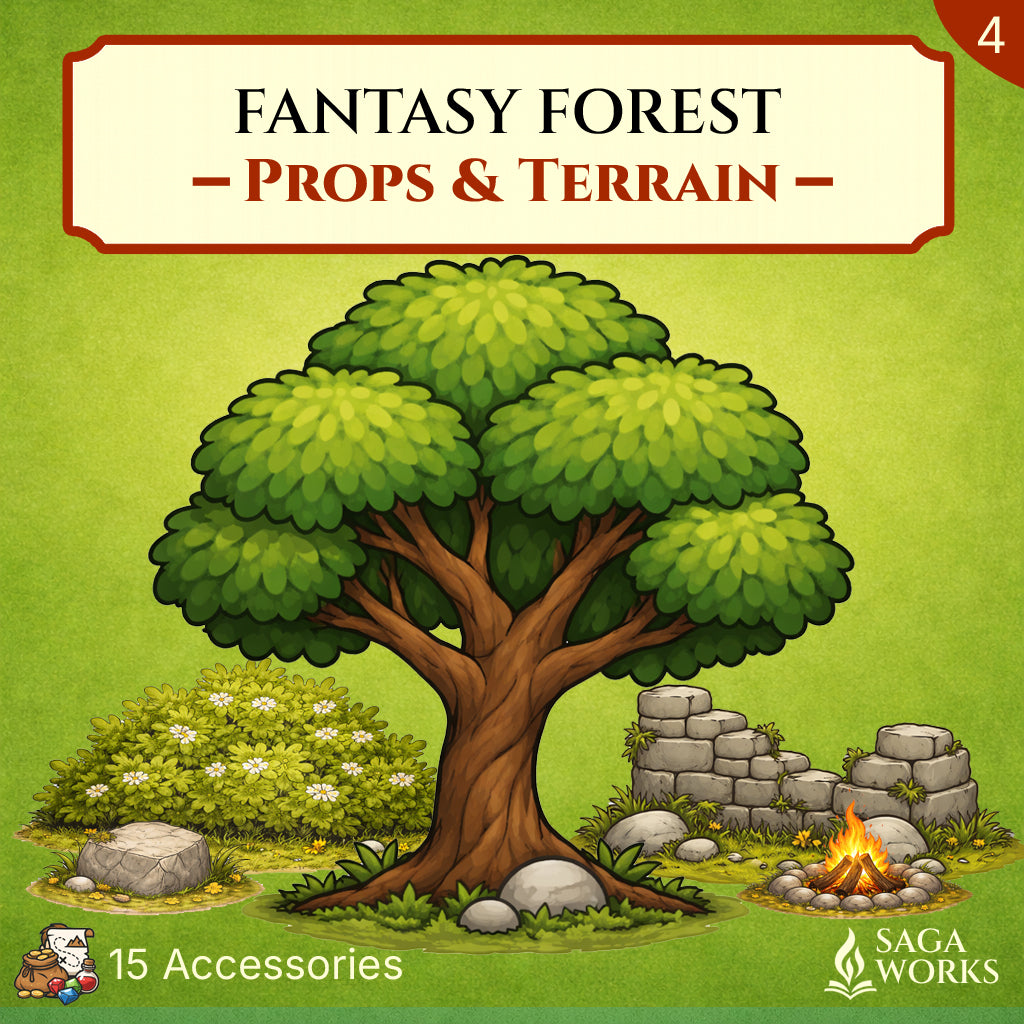 Fantasy Forest: Props & Terrain - Free Printable 2D Miniatures for RPG & Tabletop