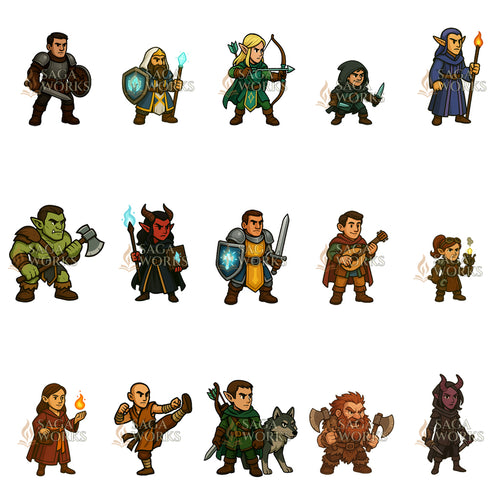Free Starter Heroes Adventurer Pack - Printable 2D Miniatures for D&D & Tabletop RPGs (PDF)